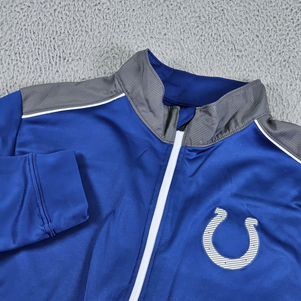 Indianapolis Colts Jacket Mens‎ Medium Blue Gray Full Zip NFL Football Track